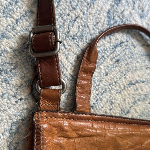 Vintage Fossil leather and canvas keeper Crossbody purse - Picture 6 of 6